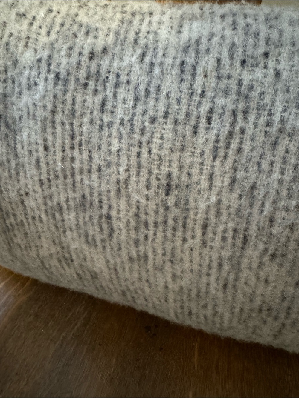 Cozy Gray Knit Lumbar Pillow - Picture 3 of 4